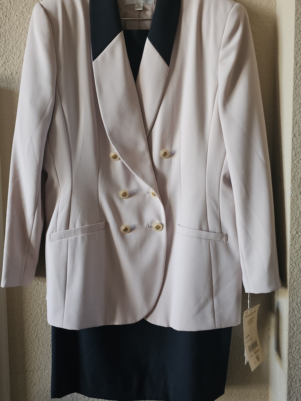 Vintage Sears Double-Breasted Blazer With Black Skirt